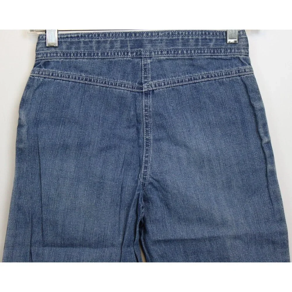 NEW 2006/05 Gymboree Prep Club Denim Jeans 10 Spring Tulip Flower Wide Leg Capri